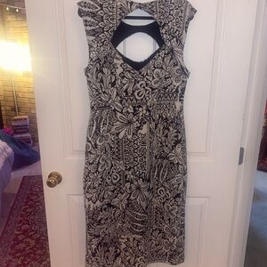 Anthropologie Black and Cream Backless Dress